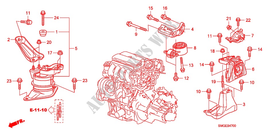 ENGINE MOUNTS(1.4L) for Honda CIVIC 1.4 SE 5 Doors Intelligent Manual Transmission 2010