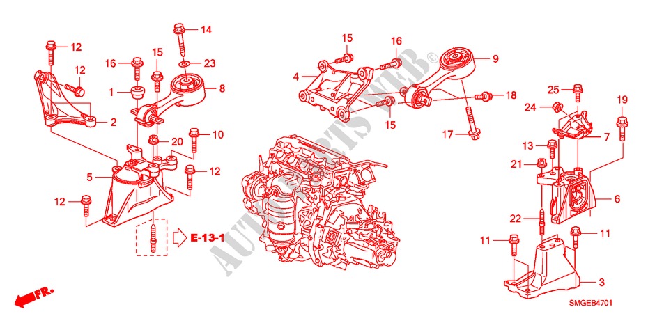ENGINE MOUNTS(1.8L)(MT) for Honda CIVIC 1.8 EXECUTIVE 5 Doors 6 speed manual 2009