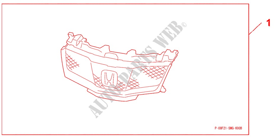 FR GRILLE for Honda CIVIC 1.8 BASE 5 Doors 5 speed automatic 2009