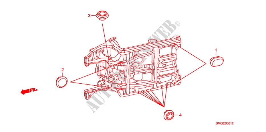 GROMMET(LOWER) for Honda CIVIC 1.8 COMFORT 5 Doors 5 speed automatic 2010