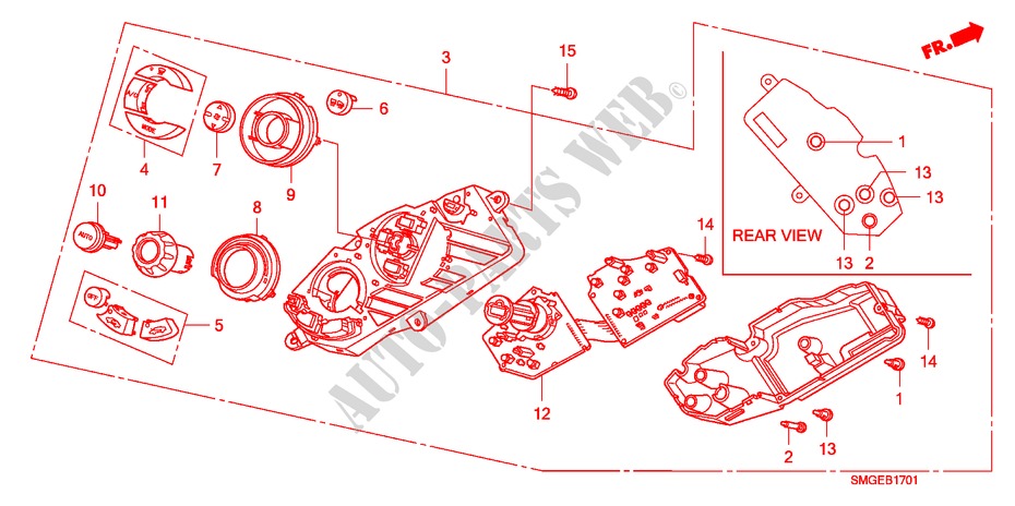 HEATER CONTROL(RH) for Honda CIVIC 2.2 ES 5 Doors 6 speed manual 2010