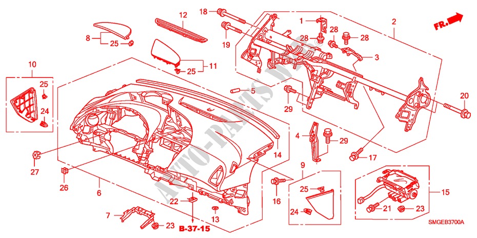 INSTRUMENT PANEL(LH) for Honda CIVIC 1.4 SPORT 5 Doors 6 speed manual 2009