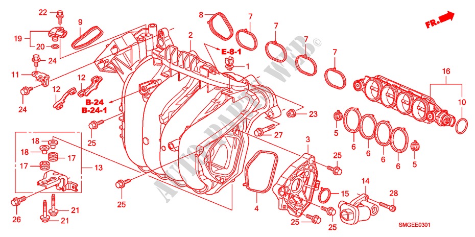 INTAKE MANIFOLD(1.8L) for Honda CIVIC 1.8 SPORT 5 Doors 6 speed manual 2010