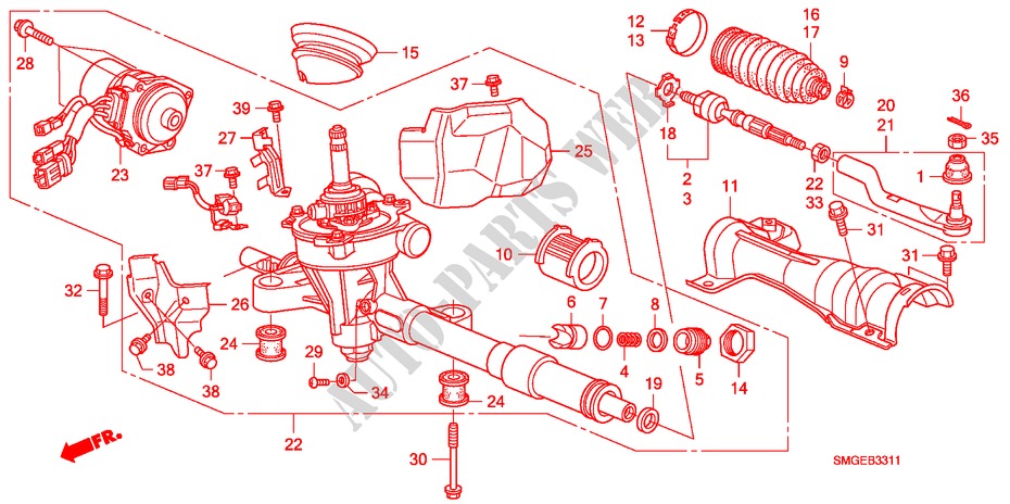 P.S. GEAR BOX(EPS)(RH) for Honda CIVIC 2.2 VXI 5 Doors 6 speed manual 2010