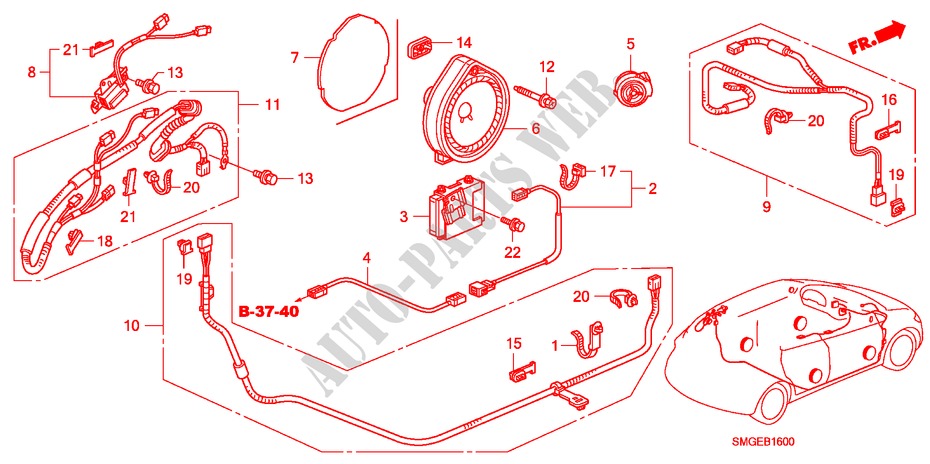 RADIO ANTENNA(LH) for Honda CIVIC 1.8 SPORT 5 Doors 6 speed manual 2010