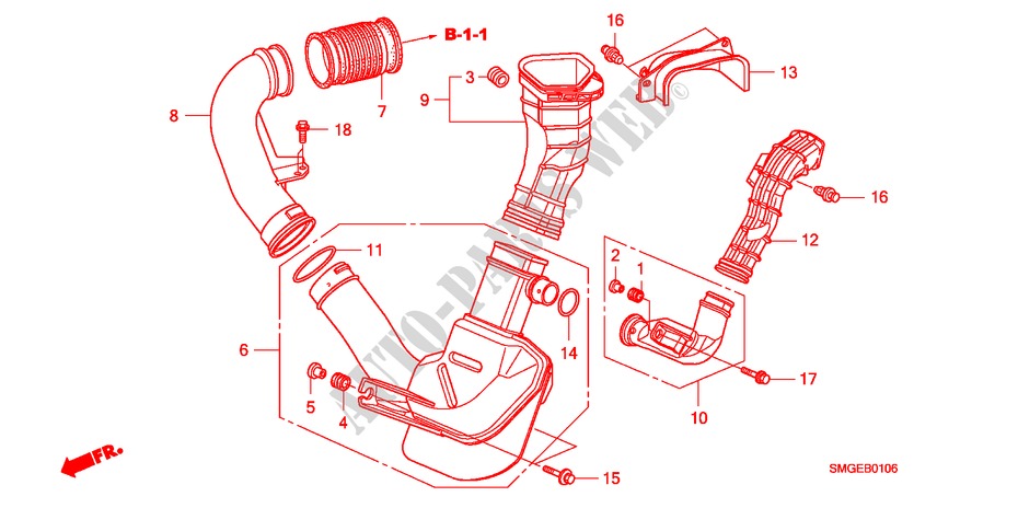 RESONATOR CHAMBER(1.8L) for Honda CIVIC 1.8 COMFORT 5 Doors 5 speed automatic 2010