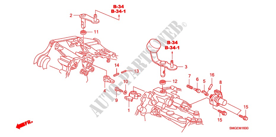 SHIFT ARM/SHIFT LEVER(DIE SEL) for Honda CIVIC 2.2 VXI 5 Doors 6 speed manual 2010