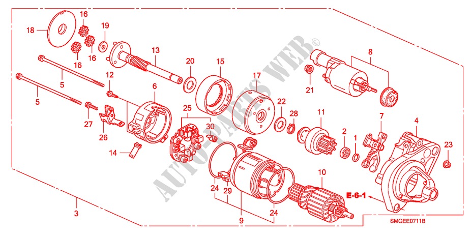 STARTER MOTOR(DENSO)(1.8L ) for Honda CIVIC 1.8 SPORT 5 Doors 6 speed manual 2010