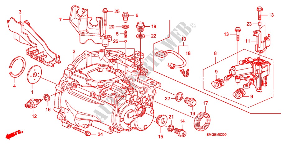 TRANSMISSION CASE(1.4L)(1 .8L) for Honda CIVIC 1.8 SPORT 5 Doors 6 speed manual 2010