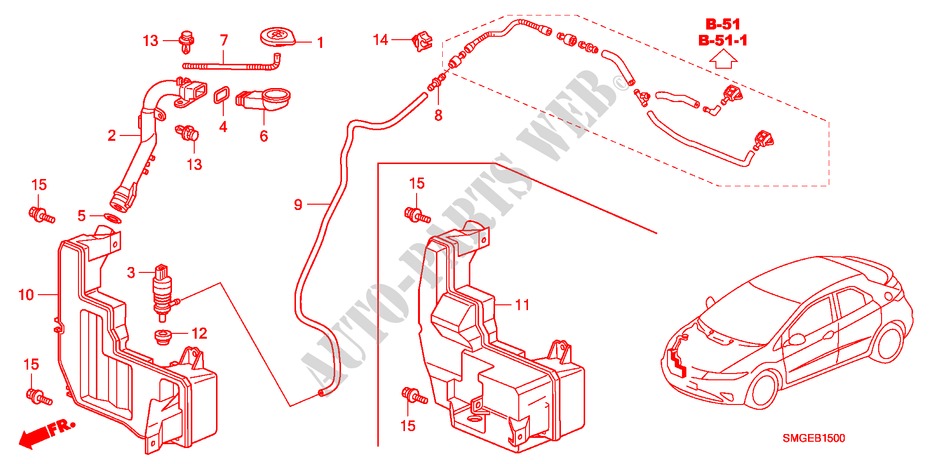WINDSHIELD WASHER for Honda CIVIC 1.4 SPORT 5 Doors Intelligent Manual Transmission 2010