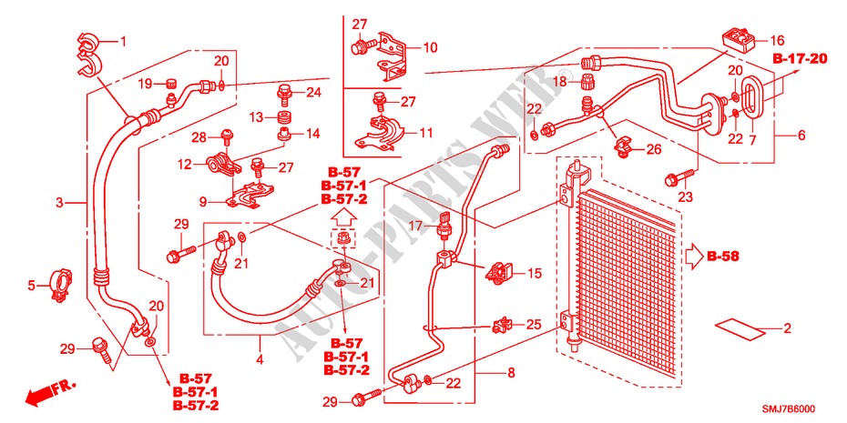 AIR CONDITIONER(HOSES/PIP ES)(LH) for Honda CIVIC 2.2SPORT 5 Doors 6 speed manual 2011