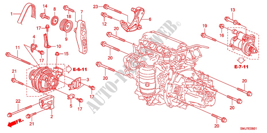 ALTERNATOR BRACKET(1.8L) for Honda CIVIC 1.8GT    AUDIOLESS 5 Doors 5 speed automatic 2011