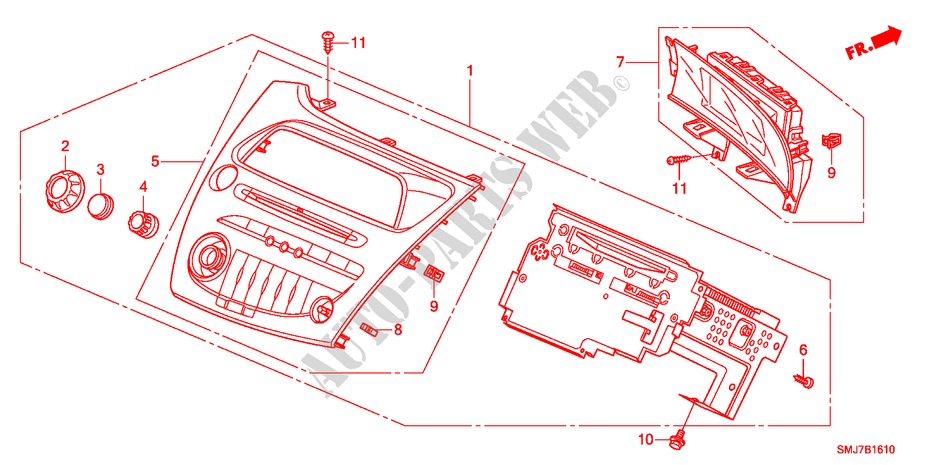 AUTO RADIO(LH)(1) for Honda CIVIC 2.2SPORT 5 Doors 6 speed manual 2011