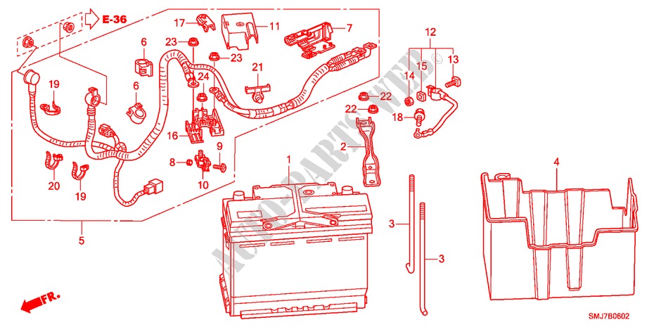 BATTERY(DIESEL) for Honda CIVIC 2.2SPORT 5 Doors 6 speed manual 2011