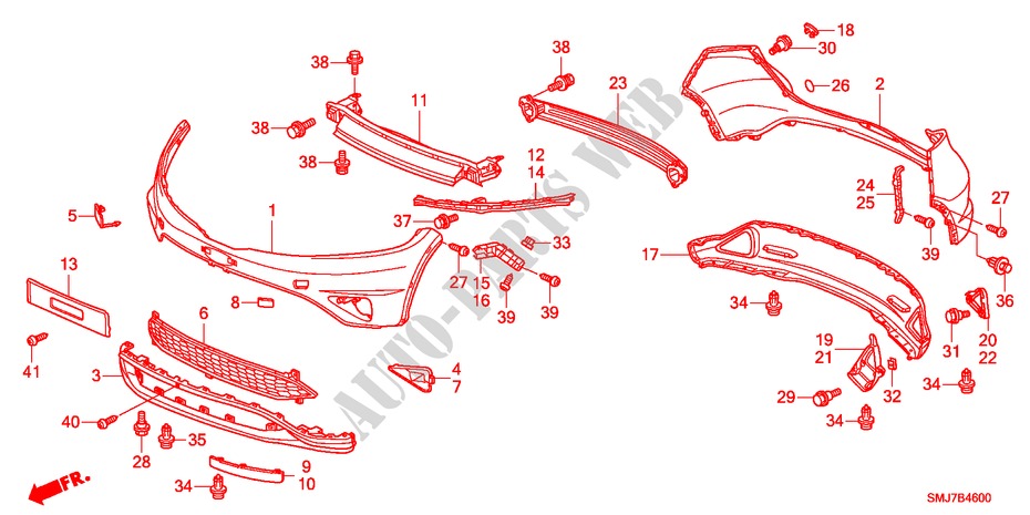 BUMPERS for Honda CIVIC 2.2SPORT 5 Doors 6 speed manual 2011