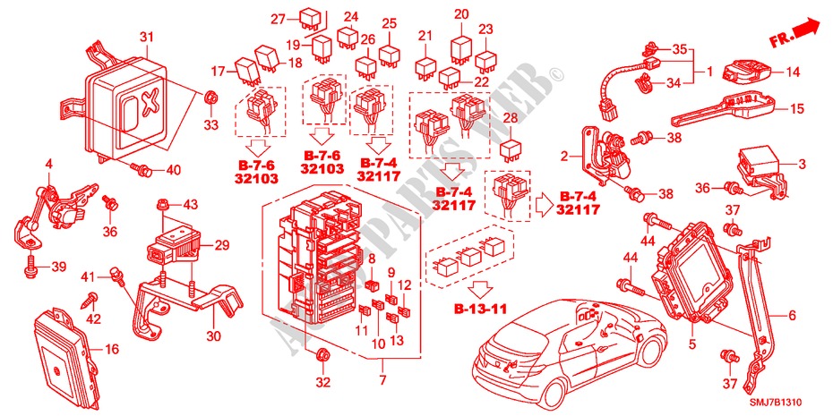 CONTROL UNIT(CABIN)(LH)(1 ) for Honda CIVIC 1.4BASE 5 Doors 6 speed manual 2011