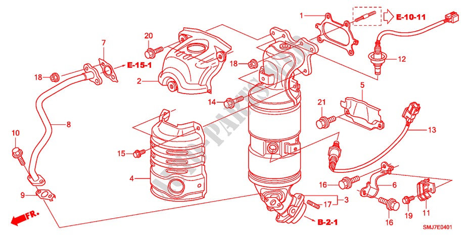 CONVERTER(1.8L) for Honda CIVIC 1.8BASE 5 Doors 6 speed manual 2011