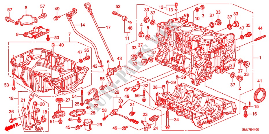 CYLINDER BLOCK/OIL PAN(DI ESEL) for Honda CIVIC 2.2SPORT 5 Doors 6 speed manual 2011