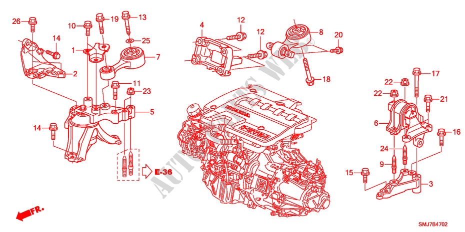 ENGINE MOUNTS(DIESEL) for Honda CIVIC 2.2SPORT 5 Doors 6 speed manual 2011