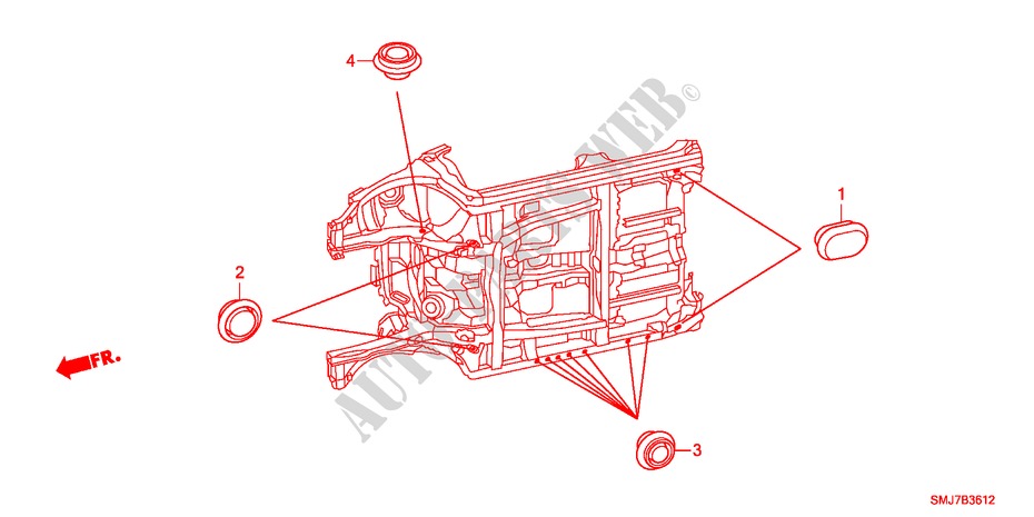 GROMMET(LOWER) for Honda CIVIC 1.4BASE 5 Doors 6 speed manual 2011