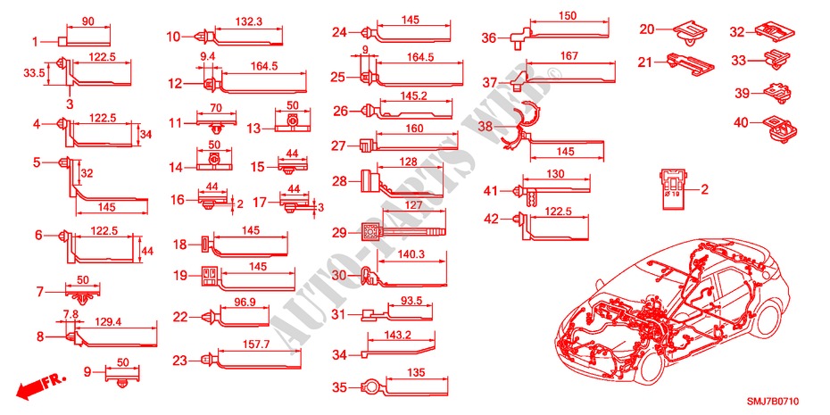 HARNESS BAND/BRACKET(LH)( 1) for Honda CIVIC 1.8GT    AUDIOLESS 5 Doors 5 speed automatic 2011
