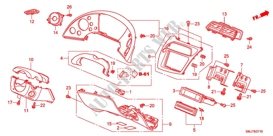 INSTRUMENT PANEL GARNISH( LH)(DRIVER SIDE) for Honda CIVIC 1.8COMFORT 5 Doors 6 speed manual 2011