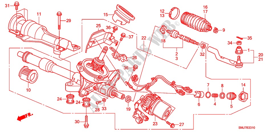 P.S. GEAR BOX(EPS)(LH) for Honda CIVIC 1.4COMFORT 5 Doors 6 speed manual 2011