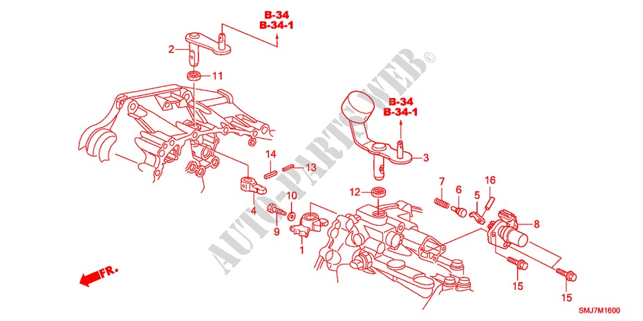 SHIFT ARM/SHIFT LEVER(DIE SEL) for Honda CIVIC 2.2SPORT 5 Doors 6 speed manual 2011