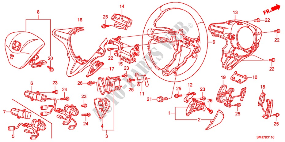 STEERING WHEEL for Honda CIVIC 1.4COMFORT 5 Doors 6 speed manual 2011