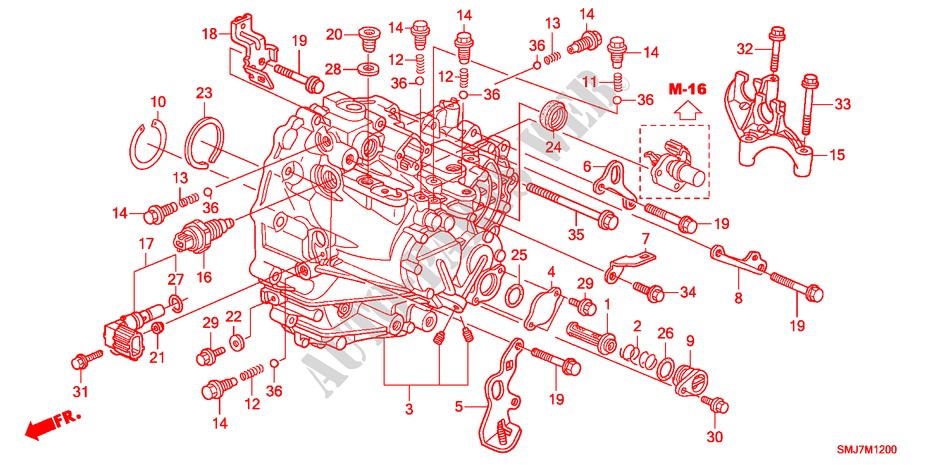 TRANSMISSION CASE(DIESEL) for Honda CIVIC 2.2SPORT 5 Doors 6 speed manual 2011