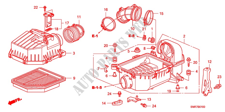 AIR CLEANER (1.8L) for Honda CIVIC 1.8 TYPE S 3 Doors Intelligent Manual Transmission 2008
