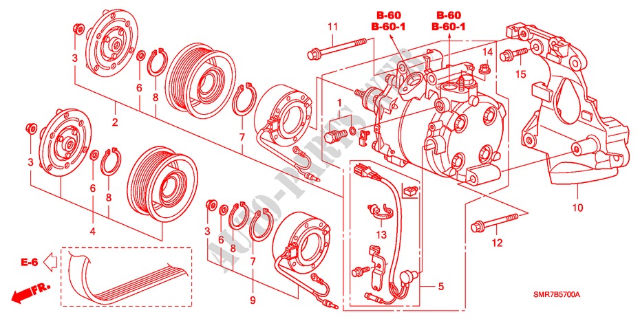 AIR CONDITIONER (COMPRESSOR) (1.8L) for Honda CIVIC 1.8 TYPE S 3 Doors 6 speed manual 2007