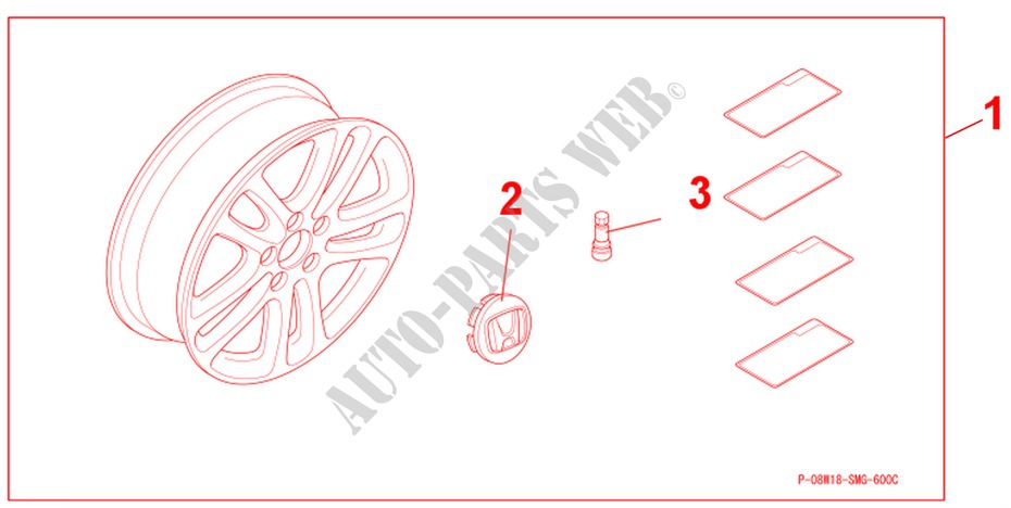ALLOY WHEELS for Honda CIVIC 1.8 TYPE S 3 Doors 6 speed manual 2007