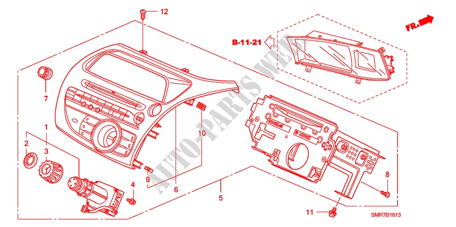 AUTO RADIO (RH)(2) for Honda CIVIC 2.0 TYPE R    PLUS 3 Doors 6 speed manual 2008