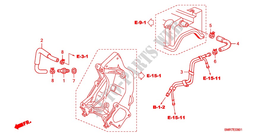 BREATHER PIPE (2.0L) for Honda CIVIC 2.0 TYPE R    PLUS 3 Doors 6 speed manual 2008