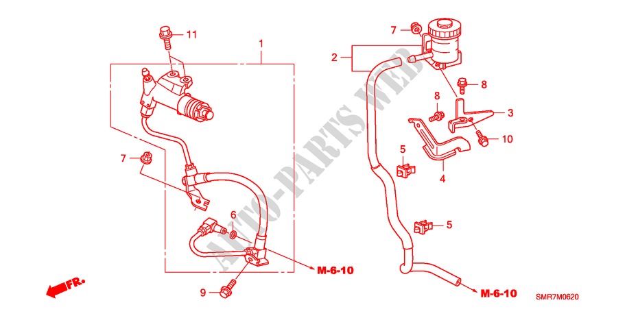 CLUTCH PIPE (I SHIFT) (1) for Honda CIVIC 1.8 TYPE S 3 Doors Intelligent Manual Transmission 2008
