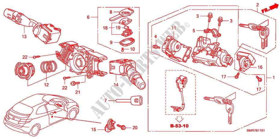 COMBINATION SWITCH (RH) for Honda CIVIC 1.8 TYPE S 3 Doors Intelligent Manual Transmission 2008
