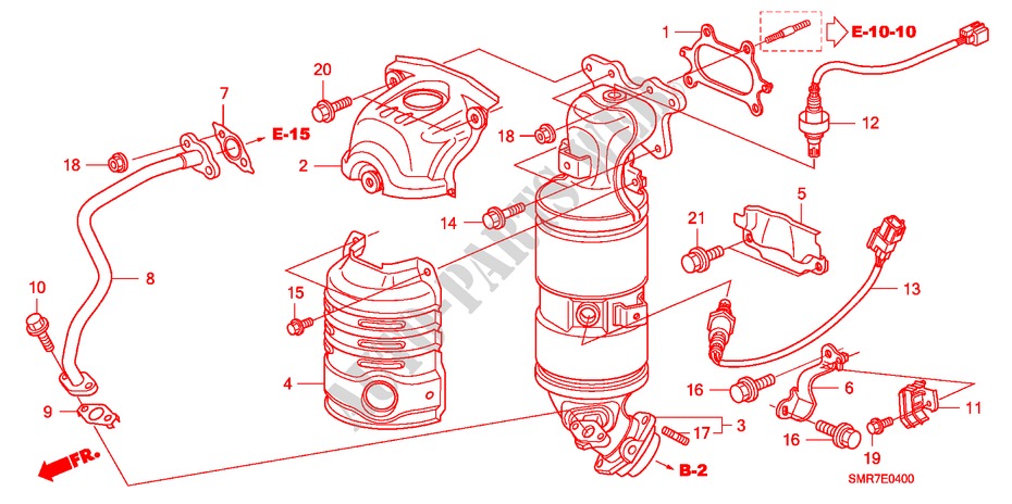CONVERTER (1.8L) for Honda CIVIC 1.8 TYPE S 3 Doors 6 speed manual 2007