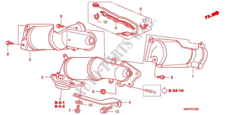 CONVERTER (DIESEL) for Honda CIVIC 2.2 TYPE S     DPF 3 Doors 6 speed manual 2007