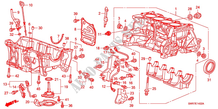 CYLINDER BLOCK/OIL PAN (1.4L) for Honda CIVIC 1.4 TYPE S 3 Doors 6 speed manual 2009