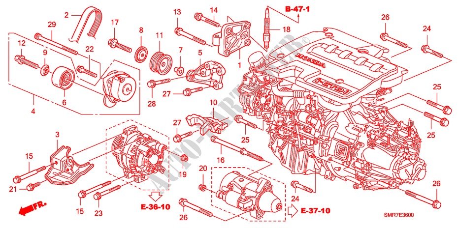 ENGINE MOUNTING BRACKET (DIESEL) for Honda CIVIC 2.2 TYPE S     DPF 3 Doors 6 speed manual 2007