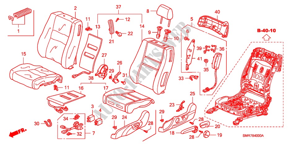 FRONT SEAT (L.) (1.4L) (1.8L) (DIESEL) for Honda CIVIC 1.4 TYPE S 3 Doors 6 speed manual 2009