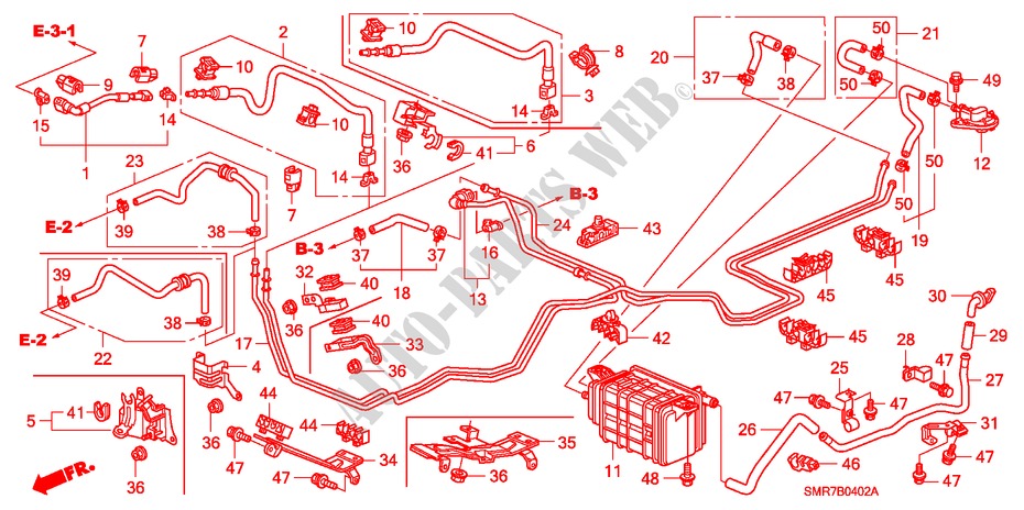 FUEL PIPE (2.0L) for Honda CIVIC 2.0 TYPE R    RACE 3 Doors 6 speed manual 2007