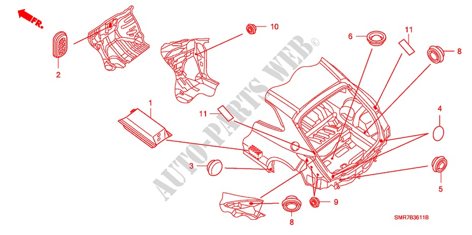 GROMMET (REAR) for Honda CIVIC 1.4 TYPE S 3 Doors 6 speed manual 2009