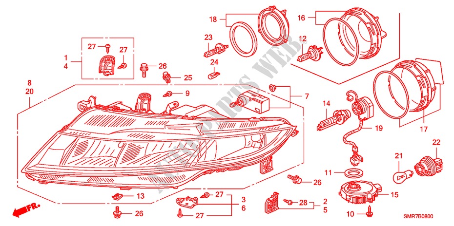 HEADLIGHT for Honda CIVIC 1.4 BASE 3 Doors Intelligent Manual Transmission 2009