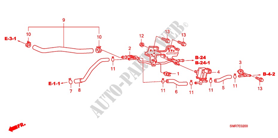 INSTALL PIPE (2.0L) for Honda CIVIC 2.0 TYPE R 3 Doors 6 speed manual 2008
