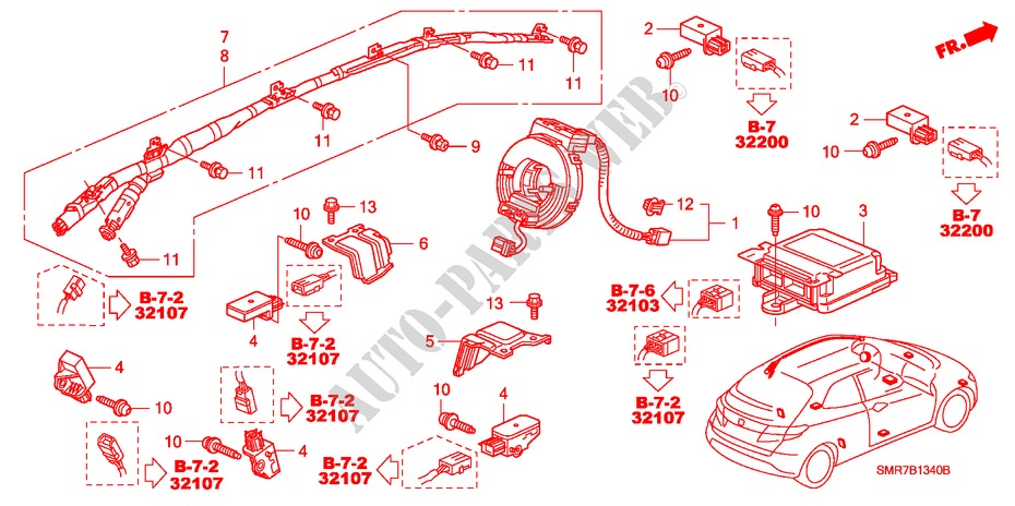 SRS UNIT (LH) for Honda CIVIC 1.8 BASE 3 Doors Intelligent Manual Transmission 2007