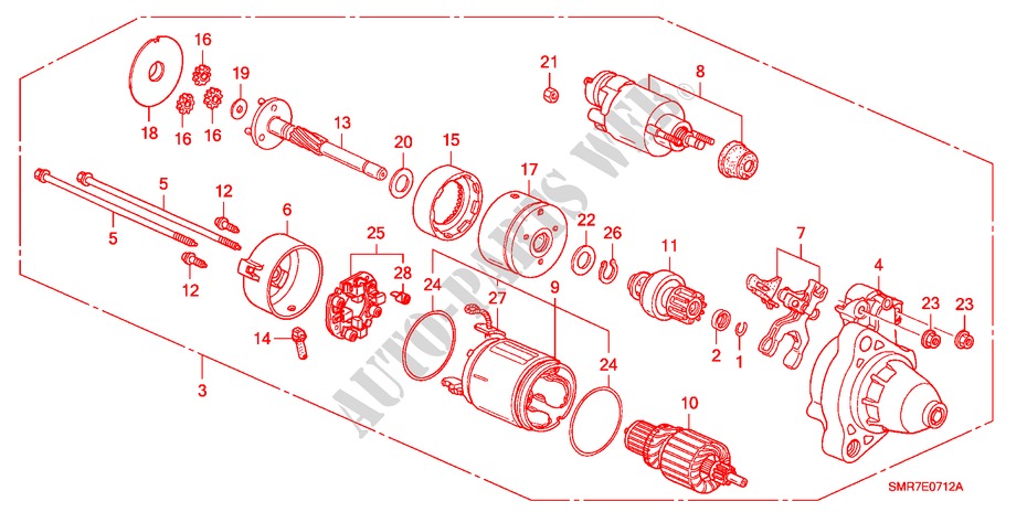 STARTER MOTOR (DENSO) (1.4L) for Honda CIVIC 1.4 BASE 3 Doors 6 speed manual 2009