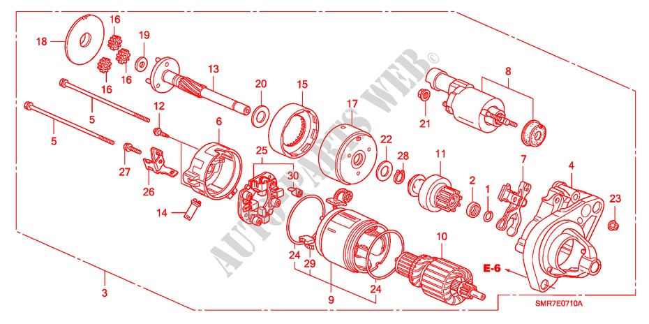 STARTER MOTOR (DENSO) (1.8L) for Honda CIVIC 1.8 TYPE S 3 Doors 6 speed manual 2007