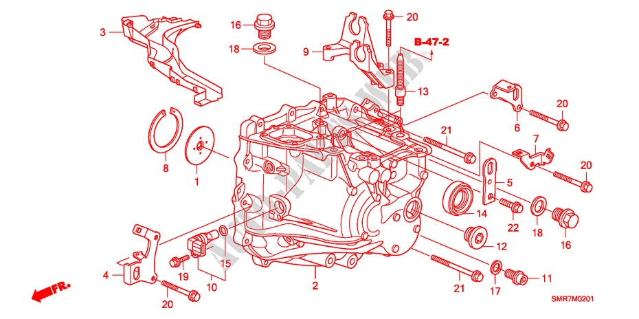 TRANSMISSION CASE (2.0L) for Honda CIVIC 2.0 TYPE R 3 Doors 6 speed manual 2007